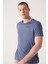 Erkek İndigo Bisiklet Yaka Soft Touch Basic Regular Fit T-Shirt B001171 3