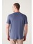 Erkek İndigo Bisiklet Yaka Soft Touch Basic Regular Fit T-Shirt B001171 4