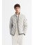 Erkek Gri Dik Yaka Su İtici Rüzgar Geçirmez Şişme Hafif Comfort Fit Mont A42Y6154 1