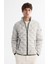 Erkek Gri Dik Yaka Su İtici Rüzgar Geçirmez Şişme Hafif Comfort Fit Mont A42Y6154 2