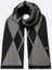 Erkek Gri-siyah Viskon Karışımlı Püsküllü Desenli Şal A42y9406 1