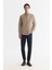Erkek Bej Düğmeli Yaka %100 Pamuk Desenli Slim Fit Gömlek A42Y2049 5