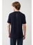Erkek Lacivert Bisiklet Yaka Baskılı Soft Touch Regular Fit T-Shirt A41Y1037 4