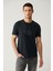 Erkek Antrasit Bisiklet Yaka Baskılı Soft Touch Regular Fit T-shirt A41y1131 1