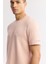 Erkek Pembe Bisiklet Yaka Baskılı Basic Regular Fit T-Shirt A41Y1167 3