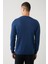 Erkek İndigo Bisiklet Yaka Yün Karışımlı Triko Regular Fit Kazak B005013 4