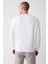 Erkek Beyaz İnterlok Kumaş Bisiklet Yaka Baskılı Sweatshirt A32Y1371 4