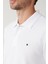 Erkek Beyaz Polo Yaka Pamuklu Basic Slim Fit Sweatshirt B001080 2