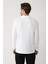 Erkek Beyaz Polo Yaka Pamuklu Basic Slim Fit Sweatshirt B001080 4