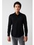 Erkek Siyah %100 Pamuk Klasik Yaka Saten Slim Fit Gömlek B002002 1