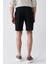Erkek Siyah Esnek Patara Chino Kanvas Relaxed Fit Şort B003730 5