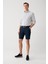 Erkek Lacivert Esnek Patara Chino Kanvas Relaxed Fit Şort B003730 1