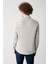 Erkek Açık Gri Düğmeli Yaka Keten Karışımlı Slim Fit Gömlek B002001 4