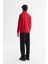 Erkek Kırmızı Dik Yaka Fermuarlı 3 İplik Şardonlu Regular Fit Sweatshirt E001020 4
