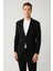 Erkek Siyah Yırtmaçlı Astarsız Bi-Stretch Kumaş Blazer Comfort Slim Fit Ceket A41Y4032 3