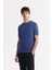 Erkek İndigo Bisiklet Yaka Rayon Triko Regular Fit T-Shirt A51Y5004 1