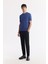 Erkek İndigo Bisiklet Yaka Rayon Triko Regular Fit T-Shirt A51Y5004 6