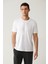Erkek Beyaz Bisiklet Yaka Baskılı Soft Touch Regular Fit T-shirt A41y1030 1