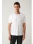 Erkek Beyaz Bisiklet Yaka Baskılı Soft Touch Regular Fit T-shirt A41y1030 3