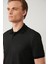 Erkek Siyah 3 Düğmeli Jakarlı Polo Yaka Regular Fit T-Shirt A41Y1051 2