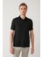 Erkek Siyah 3 Düğmeli Jakarlı Polo Yaka Regular Fit T-Shirt A41Y1051 3