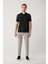 Erkek Siyah 3 Düğmeli Jakarlı Polo Yaka Regular Fit T-Shirt A41Y1051 6