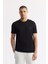 Erkek Siyah Bisiklet Yaka Bi-Stretch Baskılı Regular Fit T-Shirt B001040 1