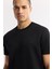 Erkek Siyah Bisiklet Yaka Bi-Stretch Baskılı Regular Fit T-Shirt B001040 2