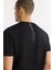 Erkek Siyah Bisiklet Yaka Bi-Stretch Baskılı Regular Fit T-Shirt B001040 3