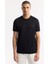 Erkek Siyah Bisiklet Yaka Bi-Stretch Baskılı Regular Fit T-Shirt B001040 6