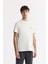 Erkek Ekru Bisiklet Yaka Bi-Stretch Baskılı Regular Fit T-Shirt B001040 1