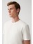 Erkek Beyaz Bisiklet Yaka Jakarlı Panolu T-shirt A31Y1057 2
