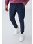 İndigo Fermuar Cepli Standart Kalıp Jogger Erkek Eşofman Alt - 84651 8