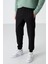 Siyah Fermuar Cepli Standart Kalıp Jogger Erkek Eşofman Alt - 84587 12