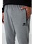 Gri Melanj Fermuar Cepli Standart Kalıp Jogger Erkek Eşofman Alt - 84651 9