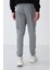 Gri Melanj Fermuar Cepli Standart Kalıp Jogger Erkek Eşofman Alt - 84651 10