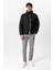 Siyah Regular Fit Dik Yaka Puffer Şişme Mont 6