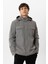 Gri Regular Fit Kapüşonlu Mont 2