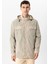 Bej Regular Fit Kapüşonlu Mont 1
