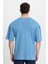 Unisex Oversize Geniş Kesim %100 Pamuk Yumuşak Dokulu Basic Bisiklet Yaka Indigo Tişört 6
