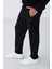 Siyah Fermuar Cepli Dar Kalıp Klasik Paça Erkek Eşofman Alt - 84669 8