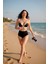 Kadın Siyah Beyaz Kaşkorse Yüksek Bel Bikini Takımı – Modern, Konforlu ve Günlük Kombinlere Uygun 3