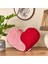 Soft Yinyang Kalp Figürlü Yastık - Pembe / Kırmızı - 33X27 cm 1
