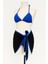 Kadın Mavi Pareolu Yandan ve Boyundan Bağlamalı 3'lü Bikini Takımı – Modern, Konforlu ve Günlük Kombinlere Uygun 2