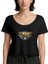 Wonder Woman Gold Logo Siyah Kadın Tişört 1
