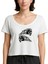 Harley Chopper Skull Text Beyaz Kadın Tişört 1