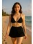 Kadın Siyah Şortlu Belden ve Boyundan Bağlamalı Bikini Takımı – Modern, Konforlu ve Günlük Kombinlere Uygun 1