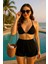 Kadın Siyah Şortlu Belden ve Boyundan Bağlamalı Bikini Takımı – Modern, Konforlu ve Günlük Kombinlere Uygun 2