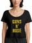 Guns N Rose Text Yellow Siyah Kadın Tişört 1
