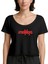 Manga Red Text Siyah Kadın Tişört 1